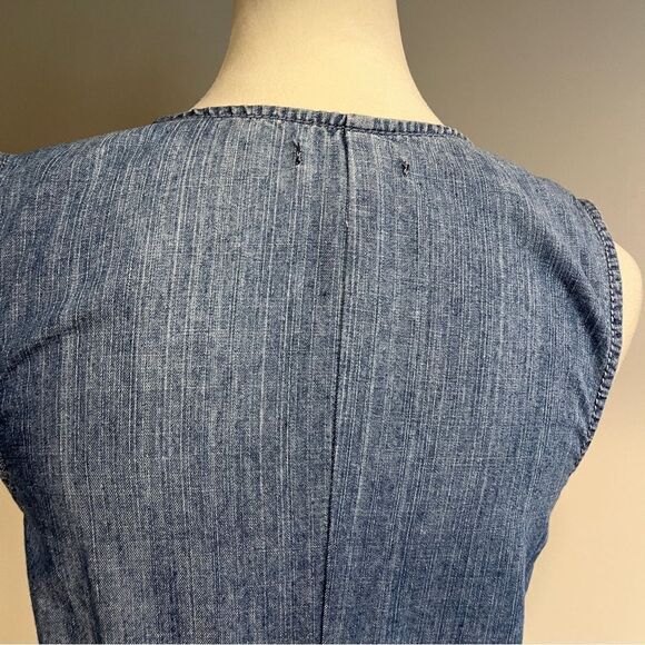 Poetic Justice denim fake wrap sleeveless short romper - Picture 6 of 12